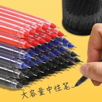 12tk Suure Võimsusega Sinine Roller Ball Pen Must Punane Suure Võimsusega Stylus Süsiniku Allkiri Pliiatsi 0,5 mm Õpilane Eksami
