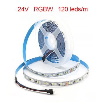 24V RGBW LED Riba 120 led/m 5050 RGB+2835 Valge Värviline Muutlik Paindlik, Pehme LED-Lindid 5PIN KTV Puhkus, Baar, Pool Hotell