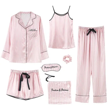 7tk Naiste Pidžaama Komplekti Pidžaama Naiste Nightwear Aluspesu Komplekt Sleepwear Naiste Silk Naine Pidžaamad Kodu Sobib lühikesed Püksid