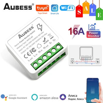Aubess 16A WiFi Smart Switch 2-Tee-Kontrolli Relee Moodul Taimeri hääljuhtimine Lüliti Töötab Alexa/Google Home/Smart Elu APP