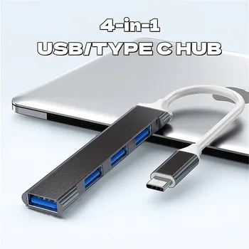 C-tüüpi USB-HUB-4-Port Multi Splitter OTG Adapter 2.0 3.0 Lenovo HUAWEI Xiaomi Macbook Pro 15 Air Pro Lisaseadmed-USB-HUB