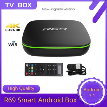 Flasend R69 Android TV Box 4K Network Media Player Smart TV Box Wi-Fi HDMI Väljund Android Tv Box Tasuta Interneti Kanalid