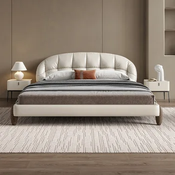 Itaalia minimalistlik nahast voodi lepinguline advokaat vale 1.8 meetrit voodi on kaasaegne ja lepingulise suur voodi high-end pehme kott
