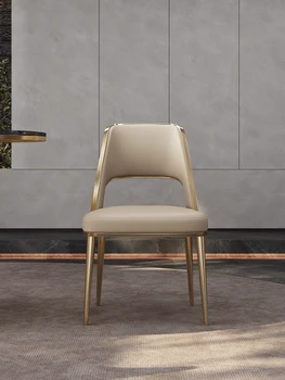 Itaalia valguse luksus söögituba toolid, kaasaegne minimalistlik söögituba toolid, roostevabast terasest high-end nahk lauad ja toolid