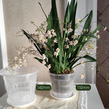Orhidee Lillepotid Silma Aed Istutus-Potid Plastikust Läbipaistev Hingav Konteiner Äravoolu Auk Planter Kodu Kaunistamiseks