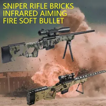 Sõjalise Relva ehitusplokid AWM Snaiper Rifle Relva Tellised Lapsed DIY Mänguasi Tulekahju Täppe CS Võitlus Cosplay Mänguasi