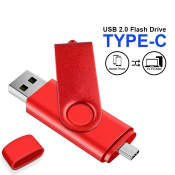 Uus värv 64G Pöörlev USB Flash Drive High-Speed Hot Müüa Kaasaskantav Arvuti USB Flash Drive Type-C Jaoks Telefoni usb2.0